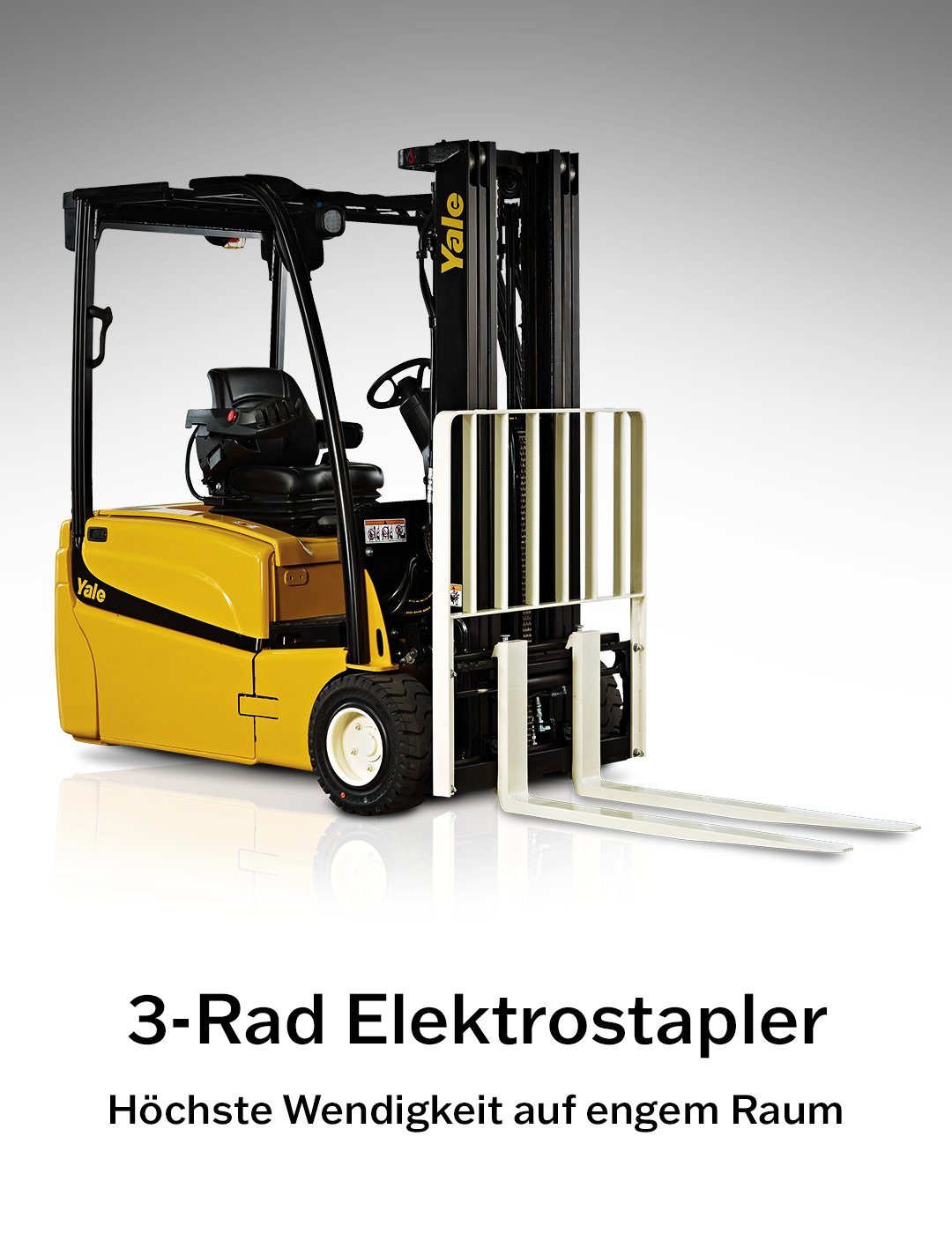 3‑Rad-Elektrogabelstapler von MF Gabelstapler – kompakter, wendiger Stapler für Lager und Logistik.