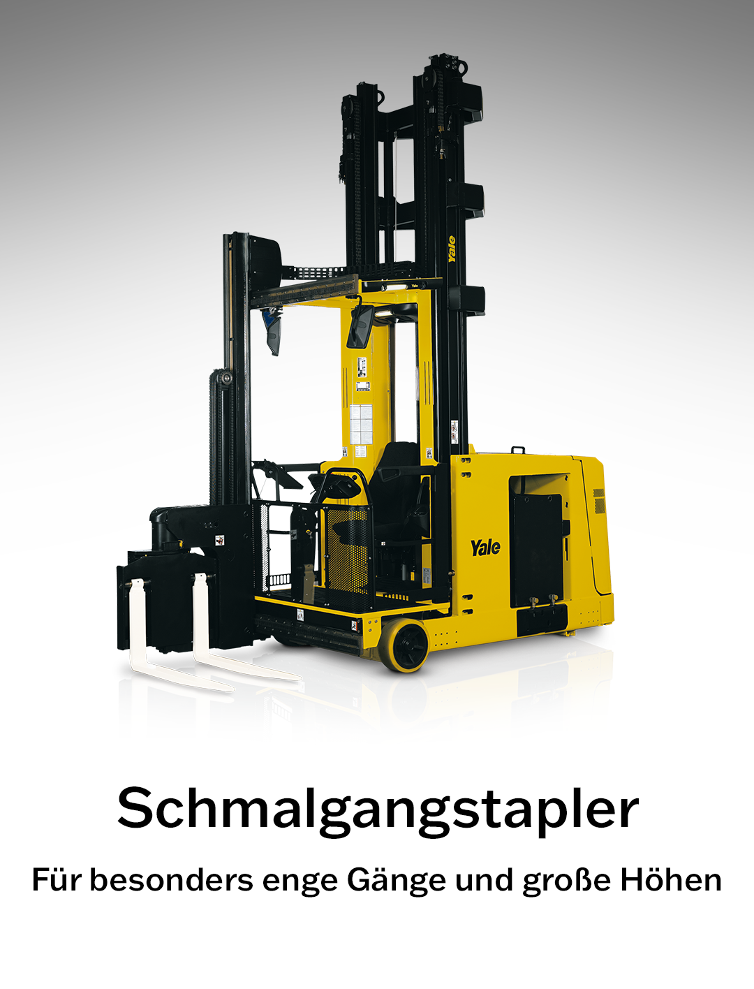 Yale MR16 Schubmaststapler von MF Gabelstapler – Elektro-Stapler mit 1.600 kg Tragkraft und 7.500 mm Hubhöhe für effiziente Lagerlogistik.